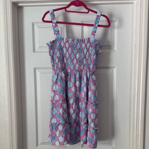 Simply Southern Blue and Pink Seashell Dress